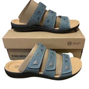 Clarks Laurieann Nora leather slide sandal size 12W New